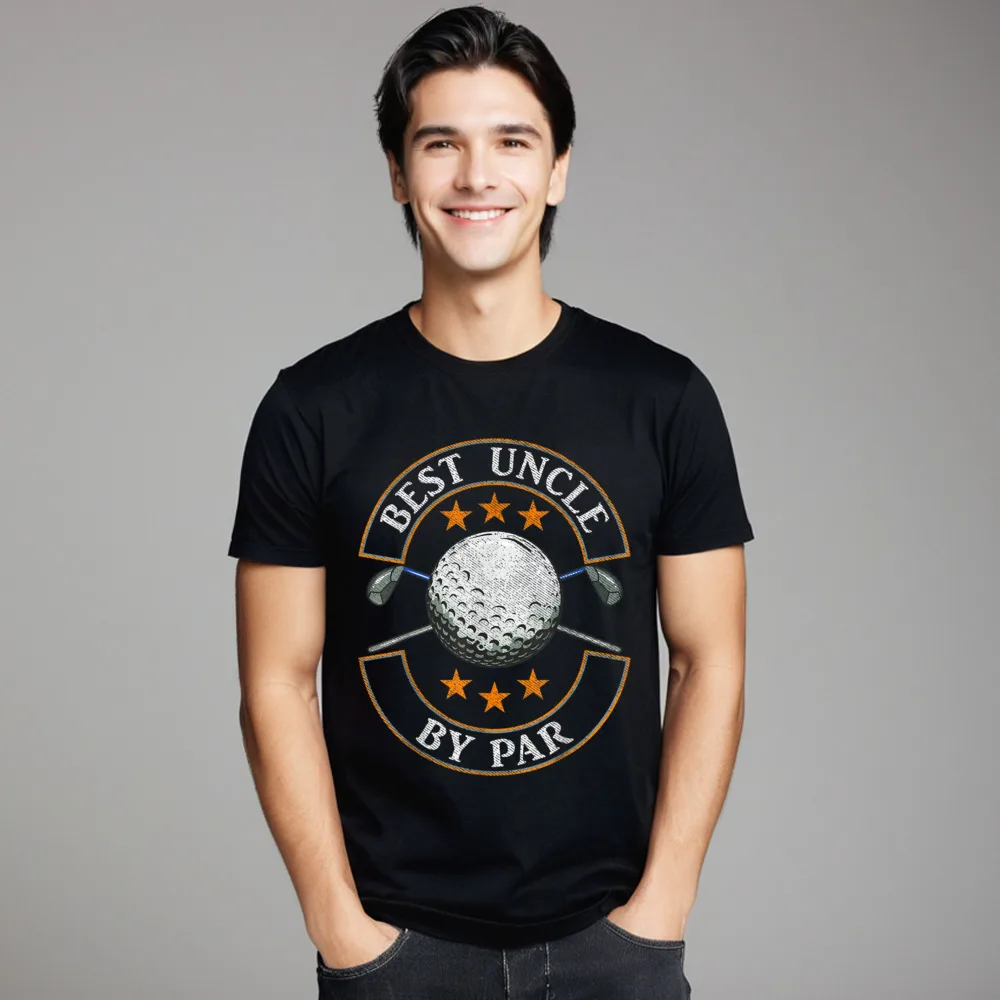 

Mens Best Uncle By Par Funny Gift Idea Tshirts Round Collar 100% Cotton Tops Tees Gift Idea Tops T Shirt Thanksgiving Day