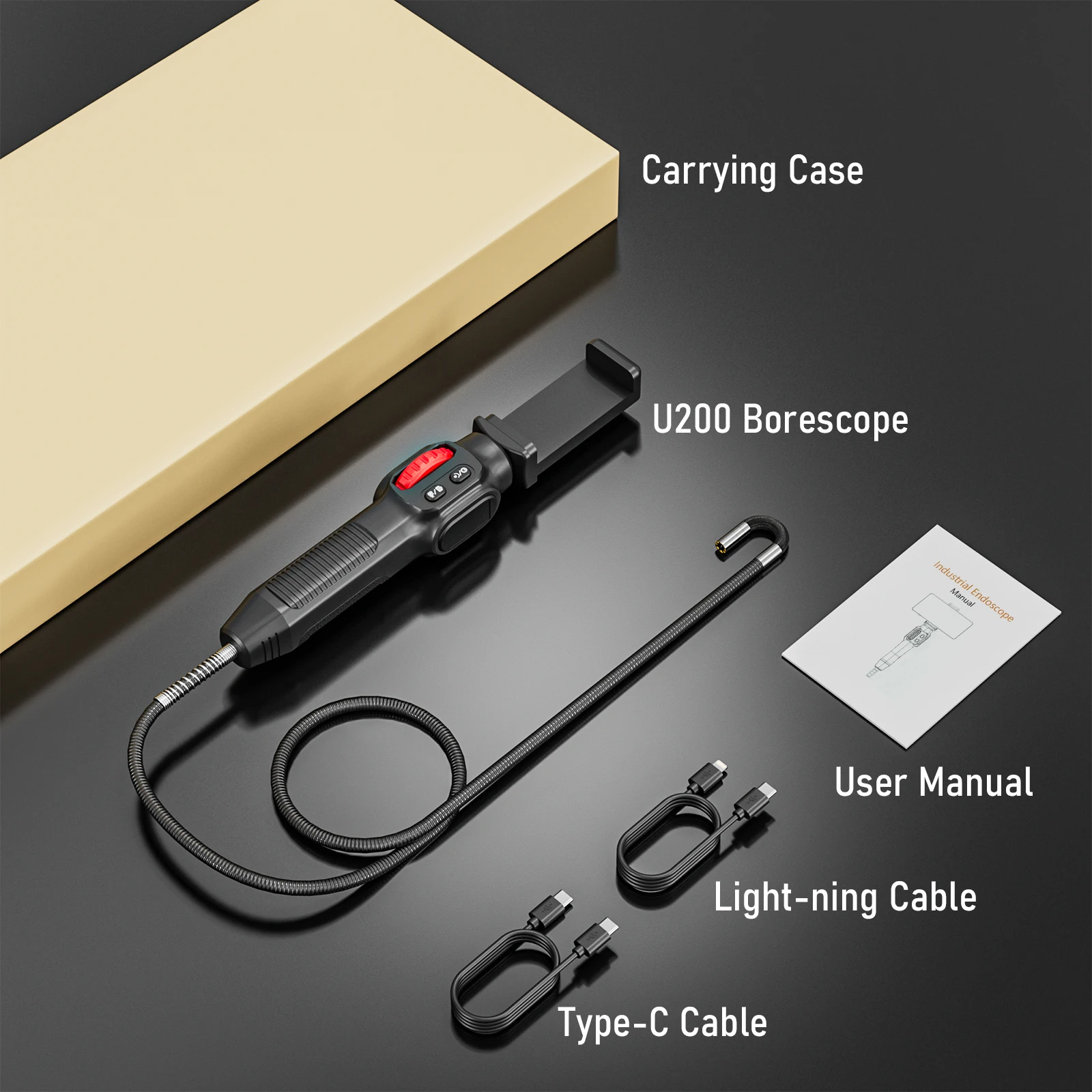 Articulated Boroscope Video Channel Endoscopic Inspection Endoscope Camera Head 3.9/6mm for Automotive Inspetions