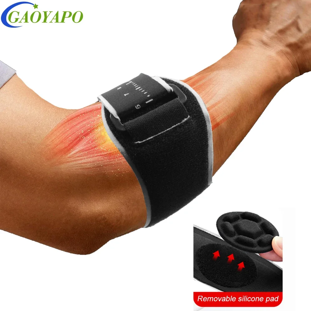 1Piece Elbow Brace for Work with Removebale Pad,Adjustable Tennis Elbow sBrace for Women Men,Comfortable Golfers Elbows Straps