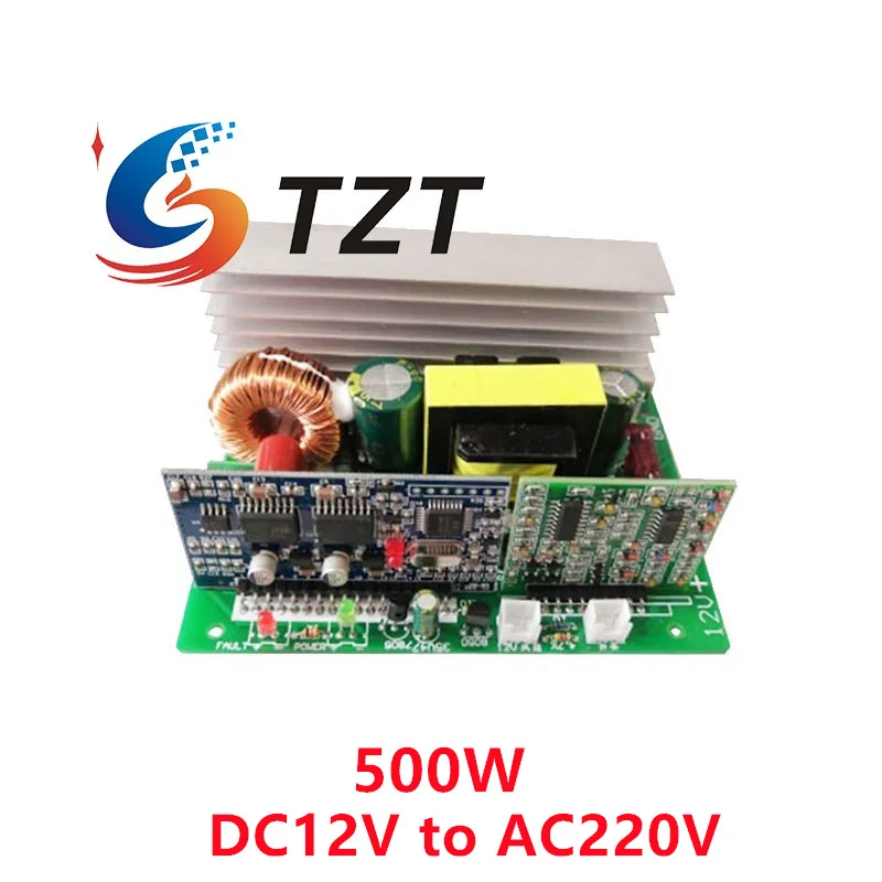 TZT 500W/750W Pure Sinewave DC12V/24V/48V to AC220V Converter Board 2-Channel Independent Power Supply Smart Heat Dissipation