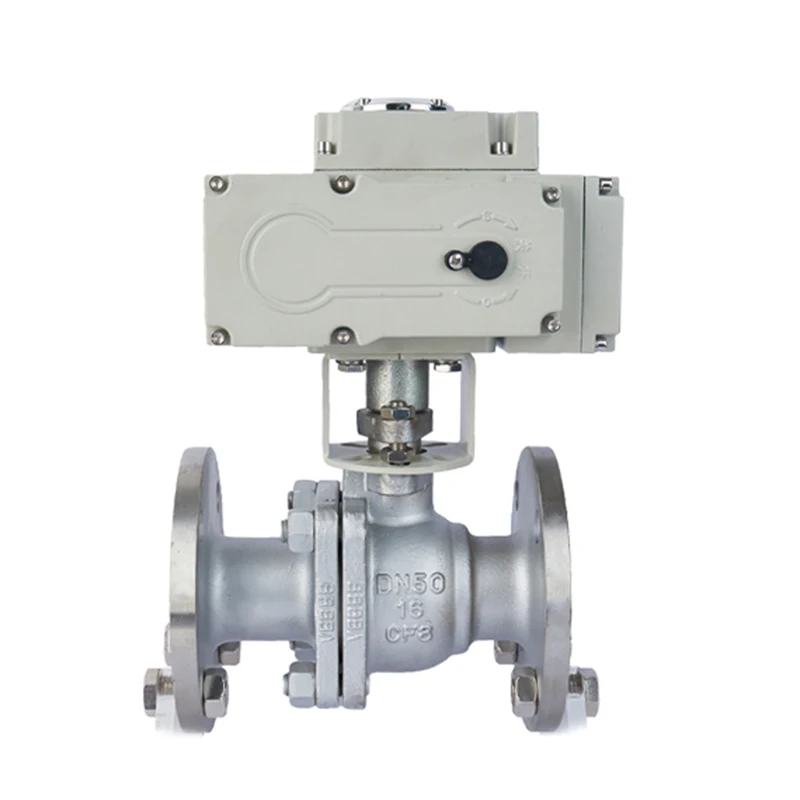 Custom 6 Inch Stainless Steel Electric Actuator Normal Temperature Automatic Ball Valve Flanged Connection PN16 Operating