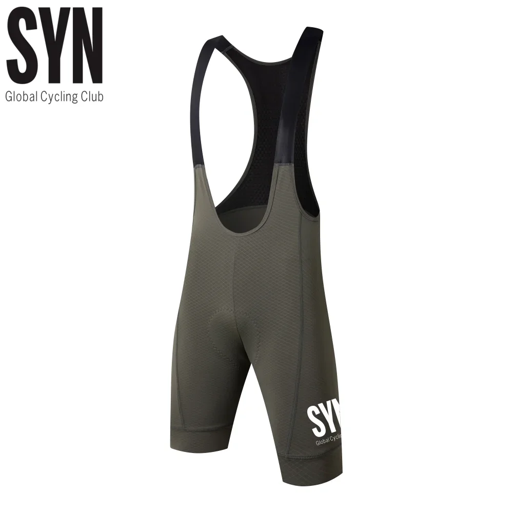

Мужские велосипедные шорты SYN Green Bib для шоссейного велоспорта, с амортизирующей и дышащей подкладкой, высококачественные велошорты с подтяжками.