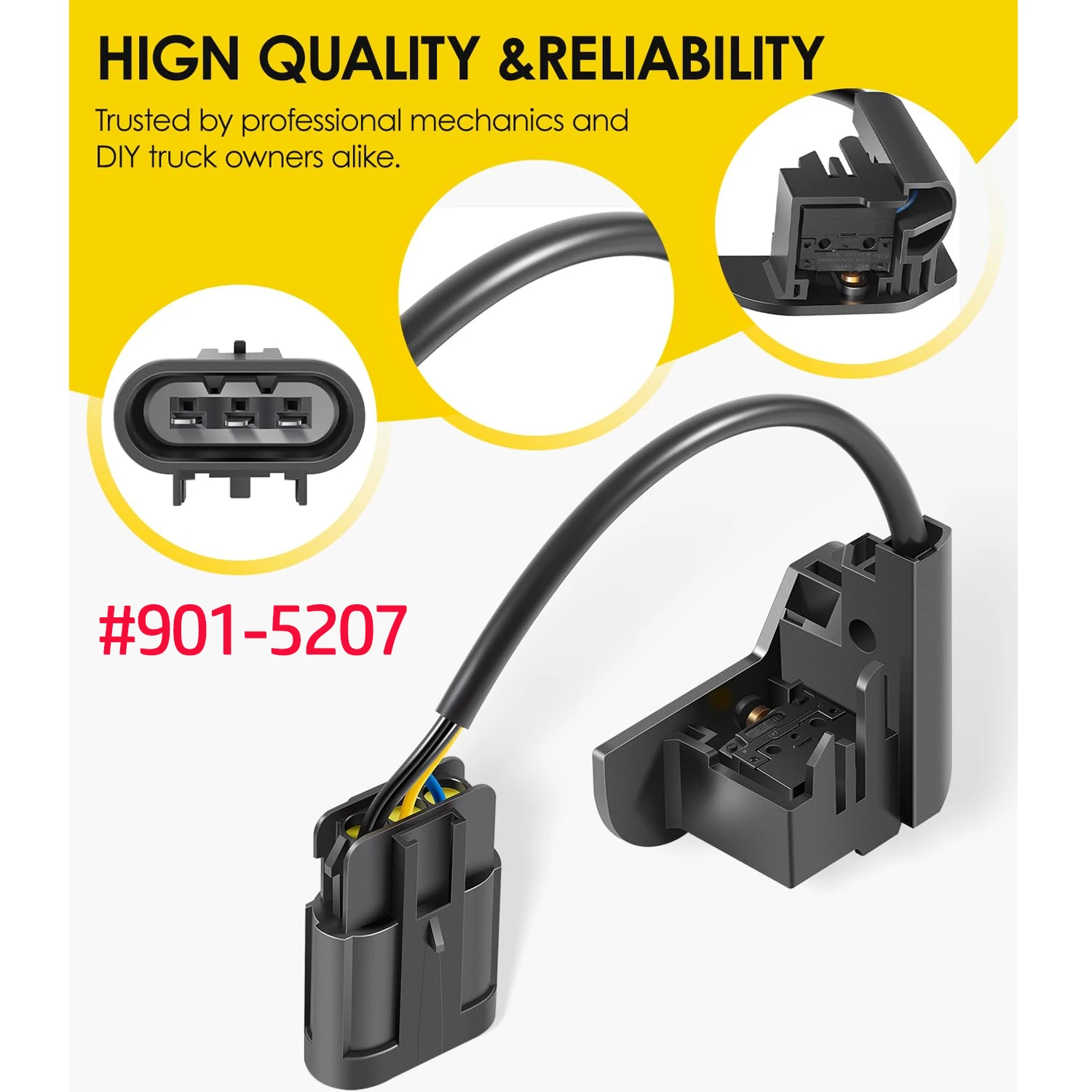 

901-5207 Clutch Switch - Direct Fit Replacement for Freightliner Cascadia 2008-2020 | Clutch Interlock Starter Switch