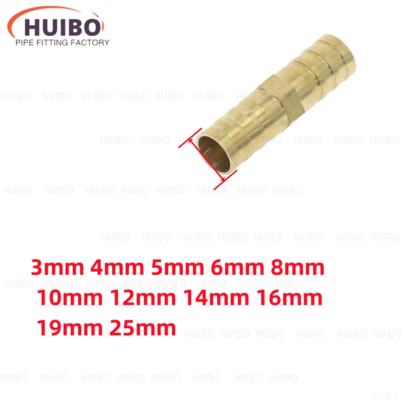 Brass Straight Hose Pipe Fitting Equal Barb 4mm 5mm 6mm 8mm 10mm 12mm 16mm 19mm 25mm Gas Copper Barbed Coupler Connector Adapter