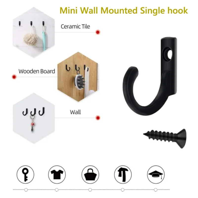 10-50Pcs Vintage Single Prong Wall Hook, Antique Bronze Mini Coat Hat Towel Hanger with Screws for Bathroom Kitchen Hallway