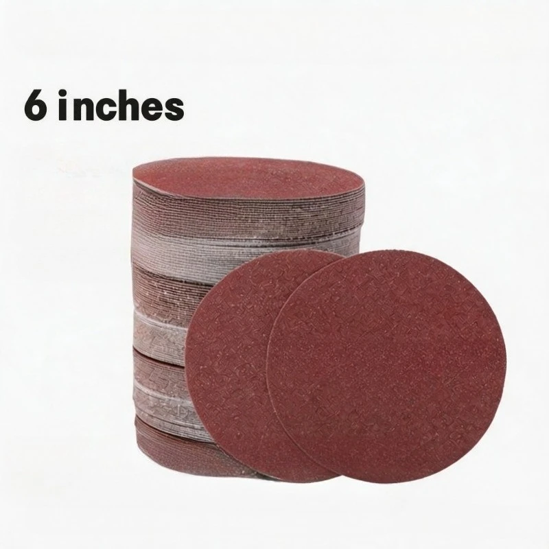 

6-inch Non-porous Sandpaper 15cm Metal Rust Removal Disc Self-adhesive Velvet Sanding Disc Woodworking Alumina Polishing Sandpap
