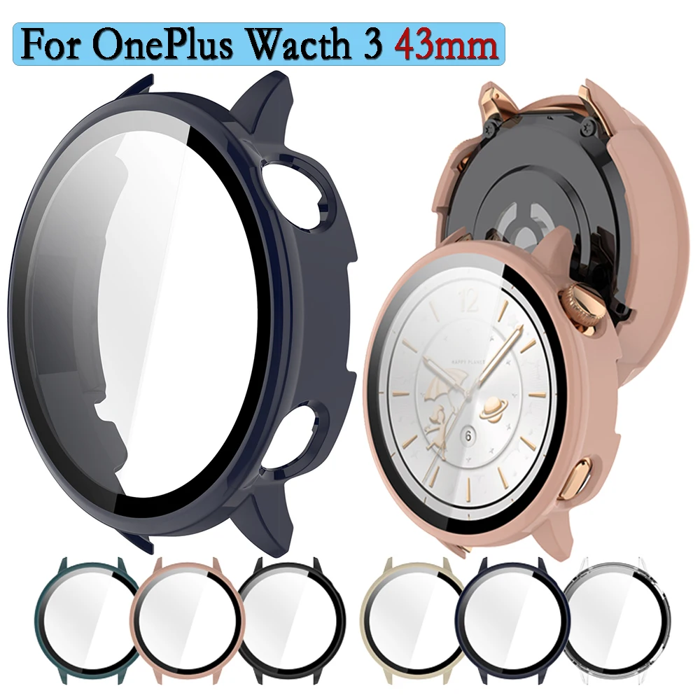

Case For OnePlus Wacth 3 43mm / OPPO Watch X2 mini Hard PC Shell With Tempered Glass Film Protective Watch Cover Protection