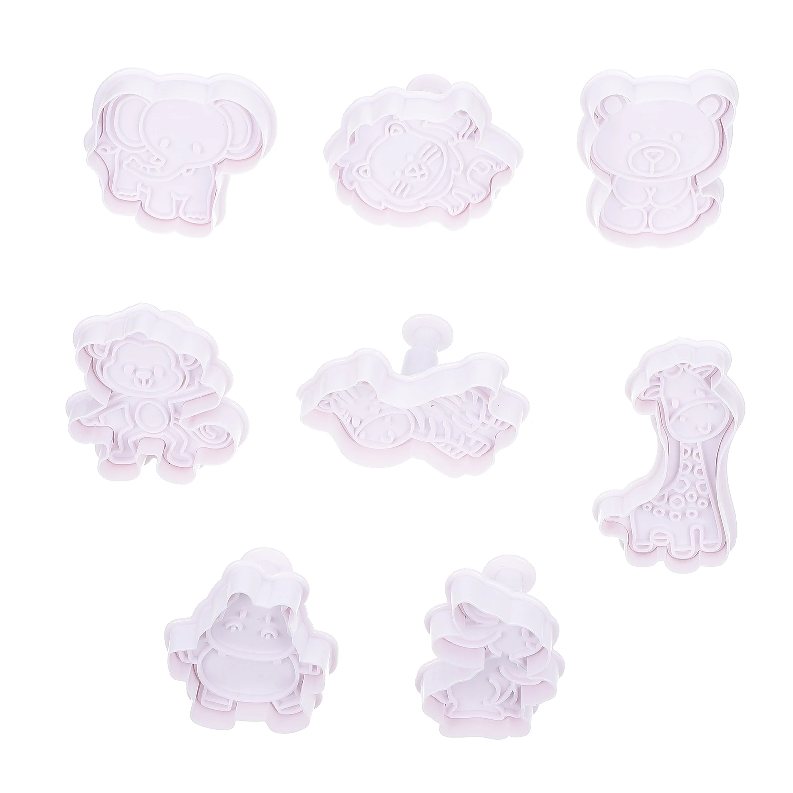 

8 pcs Biscuit Mold Animal Shaped Creative Reusable PP Material Easy Clean Portable Home Bakery Use Cookie Molds Three