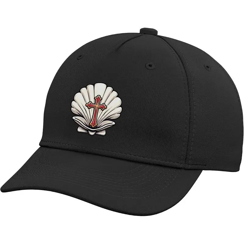 Camino DE Santiago Pilgrim Shell Cross Adjustable Baseball Hat
