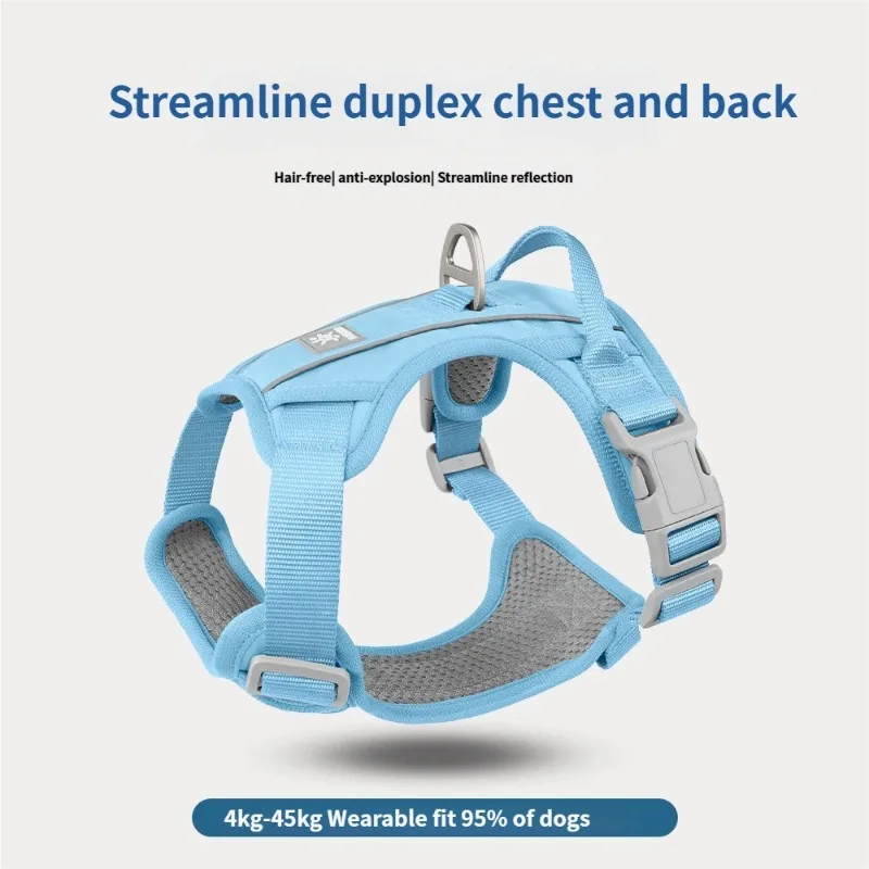 Dog harness Streamlined Dual Craft Harness Reflective Hair Resistant Pet Vest Outdoor Walking Strap for Small Medium Large Dogs