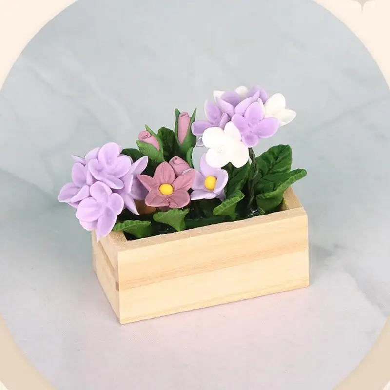 1/12 estatueta modelo flor vaso miniatura para casa boneca, acessórios exibição cena, adereços