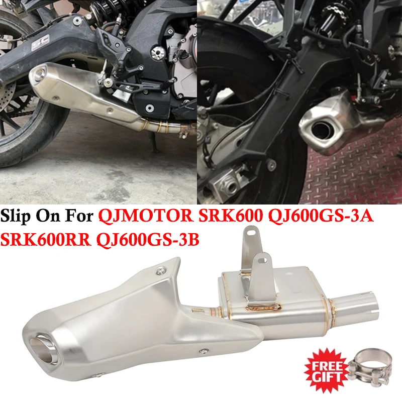 

Slip On For QJMOTOR SRK600 QJ600GS-3A SRK600RR QJ600GS-3B Motorcycle Exhaust Full Systems Modified Escape Mid Link Pipe Muffler