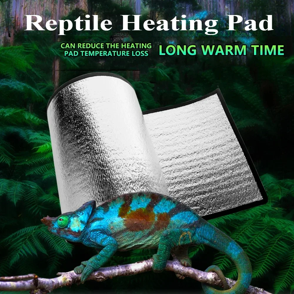 Reptile Heating Pad Mat Reflective Film Reptiles Box Heating Pads Warm Insulation Mat Pet Amphibian Supplies for Parrot Chick