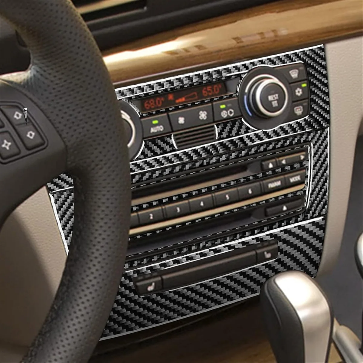 

B0A--WOCarbon Fiber LHD для BMW 1 серии E87 E81 E82 08-13 Центральная консоль AC Радио CD Кнопки Панель отделки Интерьер