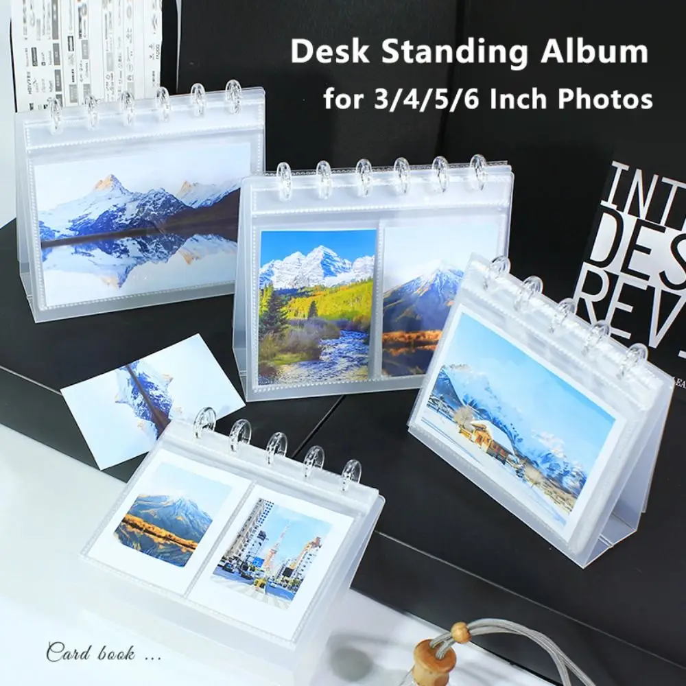 PP Photo Album Clear 3/4/5/6 Inch Photo Photocard Holder Mushroom Hole Loose Leaf Design Desktop Display Album