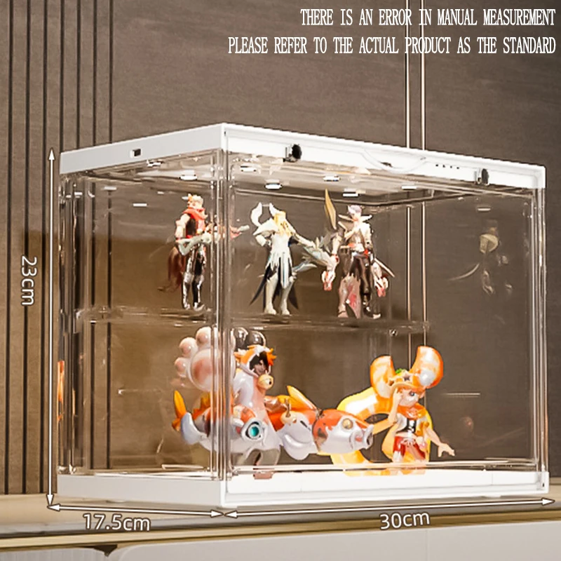 with Led Light Christmas Display Cabinet Storage Box Imitation Acrylic Transparent Ornaments Model Toy Display Display cases