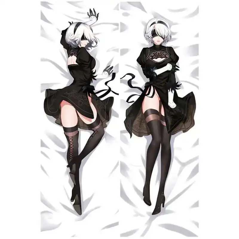 50*160 سنتيمتر أنيمي Nier: Automata يغطي Yorha 2B 9S كيس وسادة مثير ثلاثية الأبعاد على الوجهين الفراش هينج الجسم المخدة تخصيص الهدايا