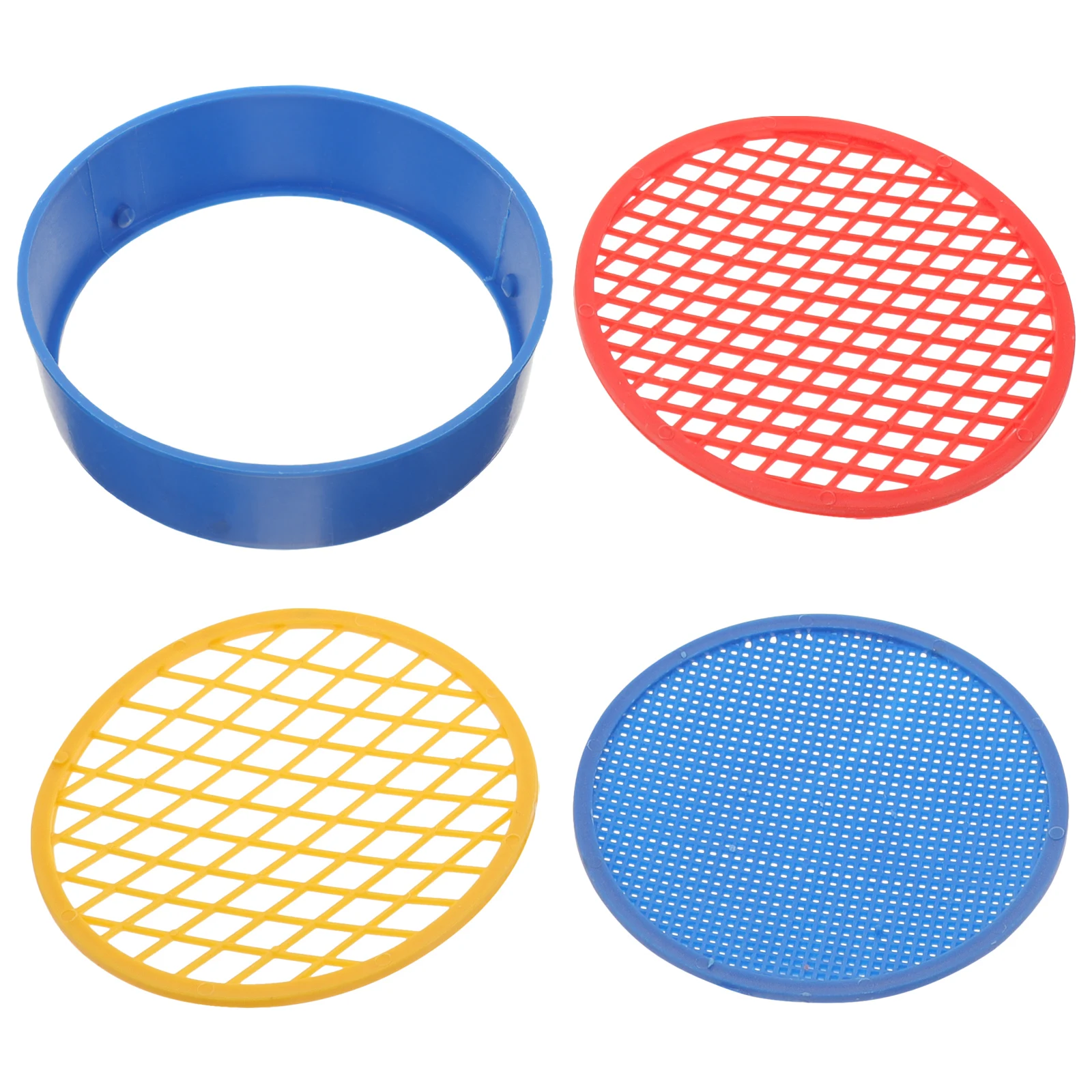 

3 Sets Soil Sieve Sifter Plastic Mesh Handheld Gardening Tool Sifting Pan Strainer Planting Filter Durable Lightweight