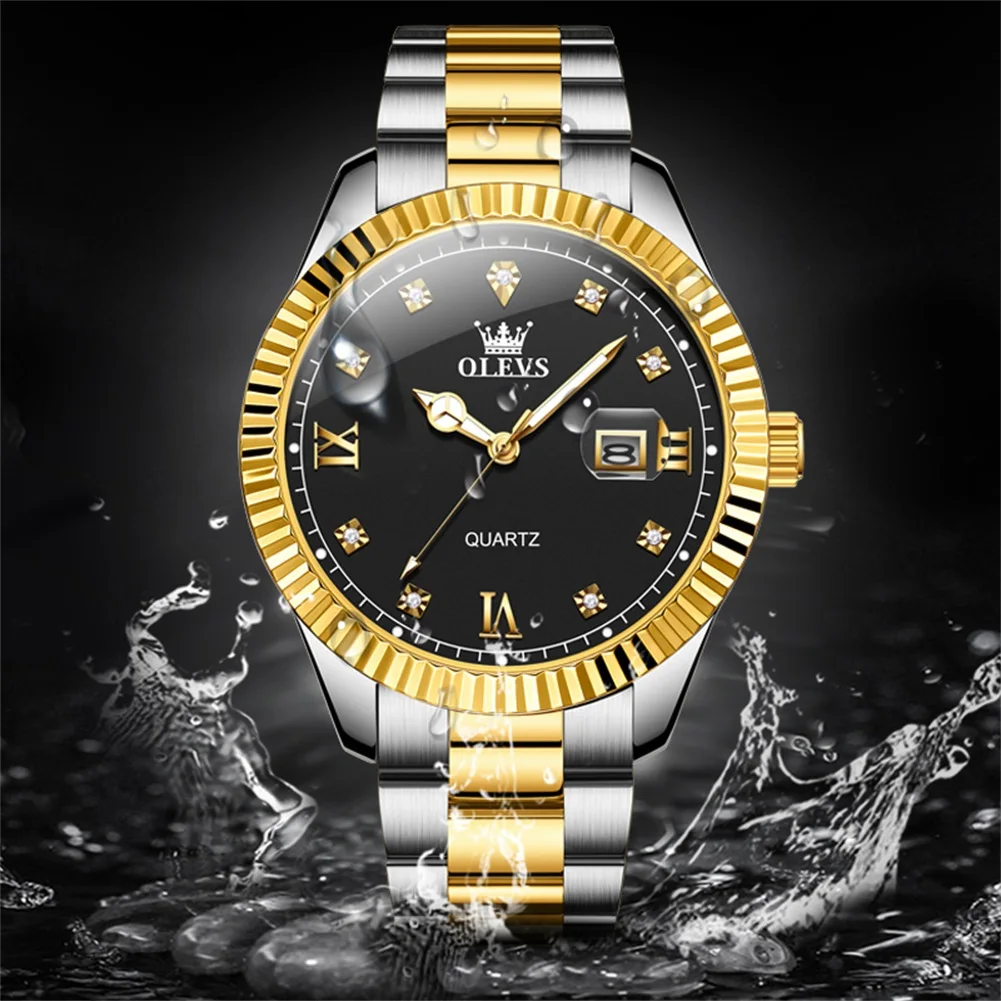 OLEVS 3623 腕時計男性トップブランドのクラシックファッションクォーツ腕時計オリジナル男性防水発光リロイ Hombre