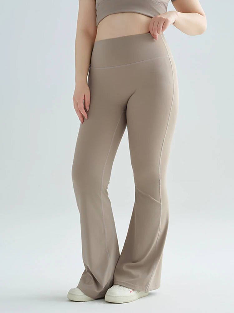 

Новинка 2025, брюки из овчины для йоги, женская верхняя одежда, тонкие расклешенные колготки большого размера для фитнеса, высокая талия, ледяной шелк, подтяжка ягодиц