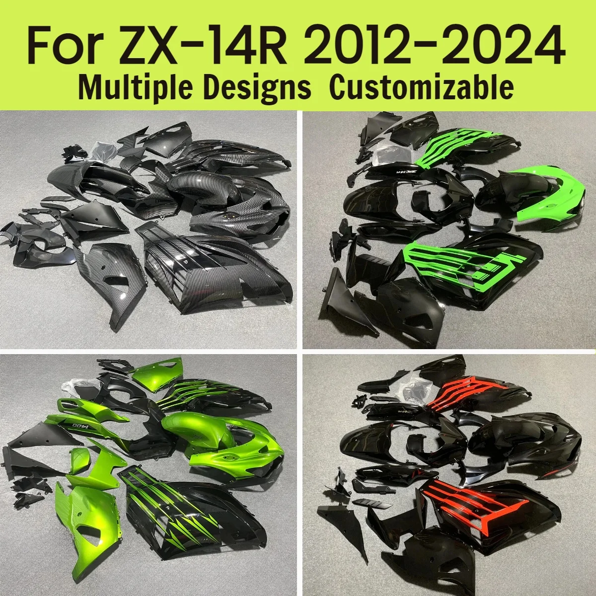 

Customizable Fairings ZX14R 2012-2024 Motorcycle Accessory Complete Fairing Kit for Kawasaki ZX 14R 12-24