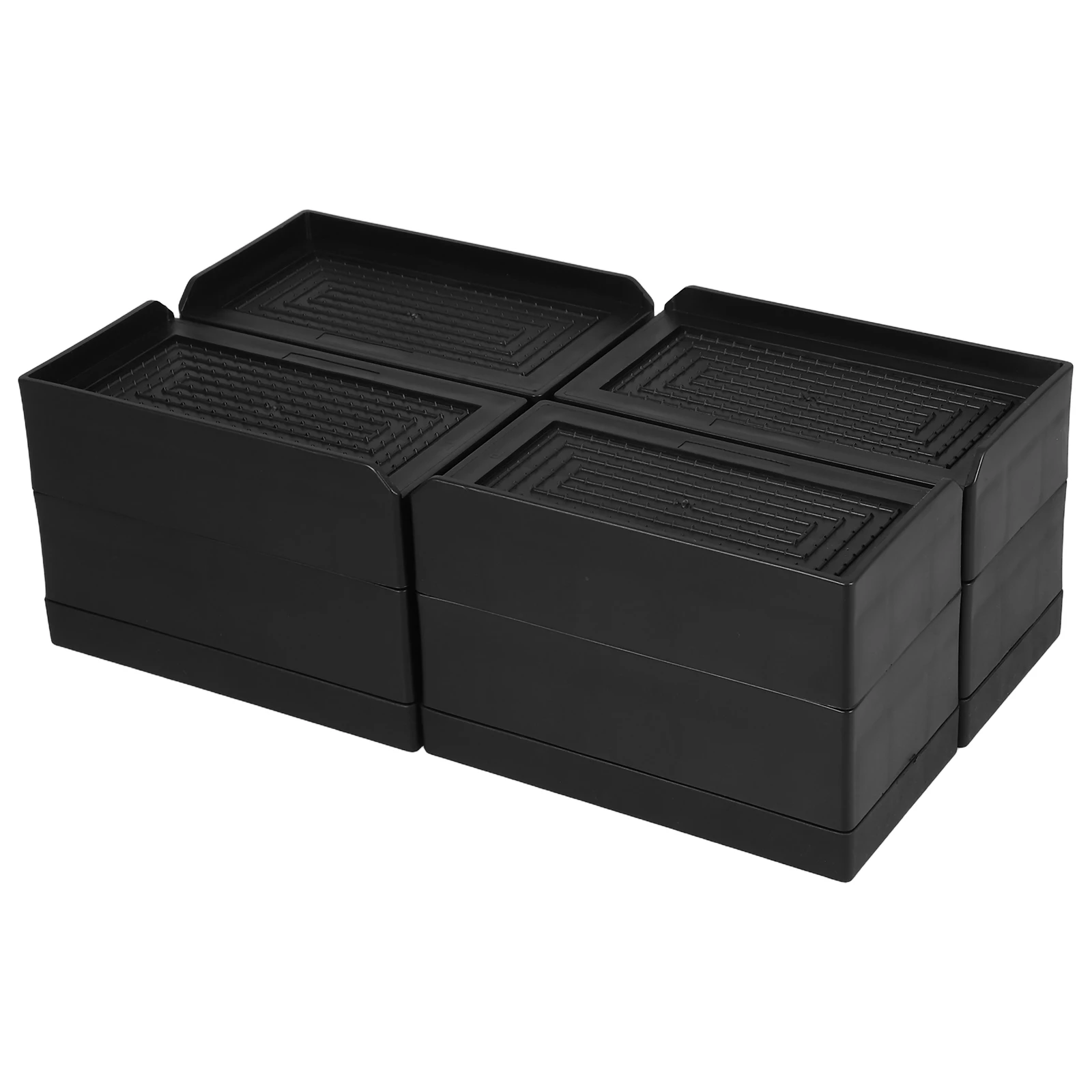 

4pcs Stackable Bed Risers Heavy Duty Furniture Lifters Rubber Table Chair Sofa Extenders For Dorm Beds Desks Storage Elevating
