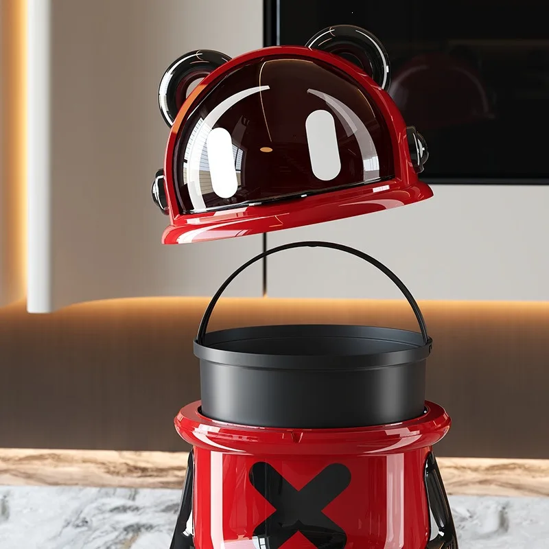 Creative Cute Waste Bins Durable Large‑capacity Waste Bins Swing‑lid Odor‑proof Trash Can Exquisite Household Merchandises