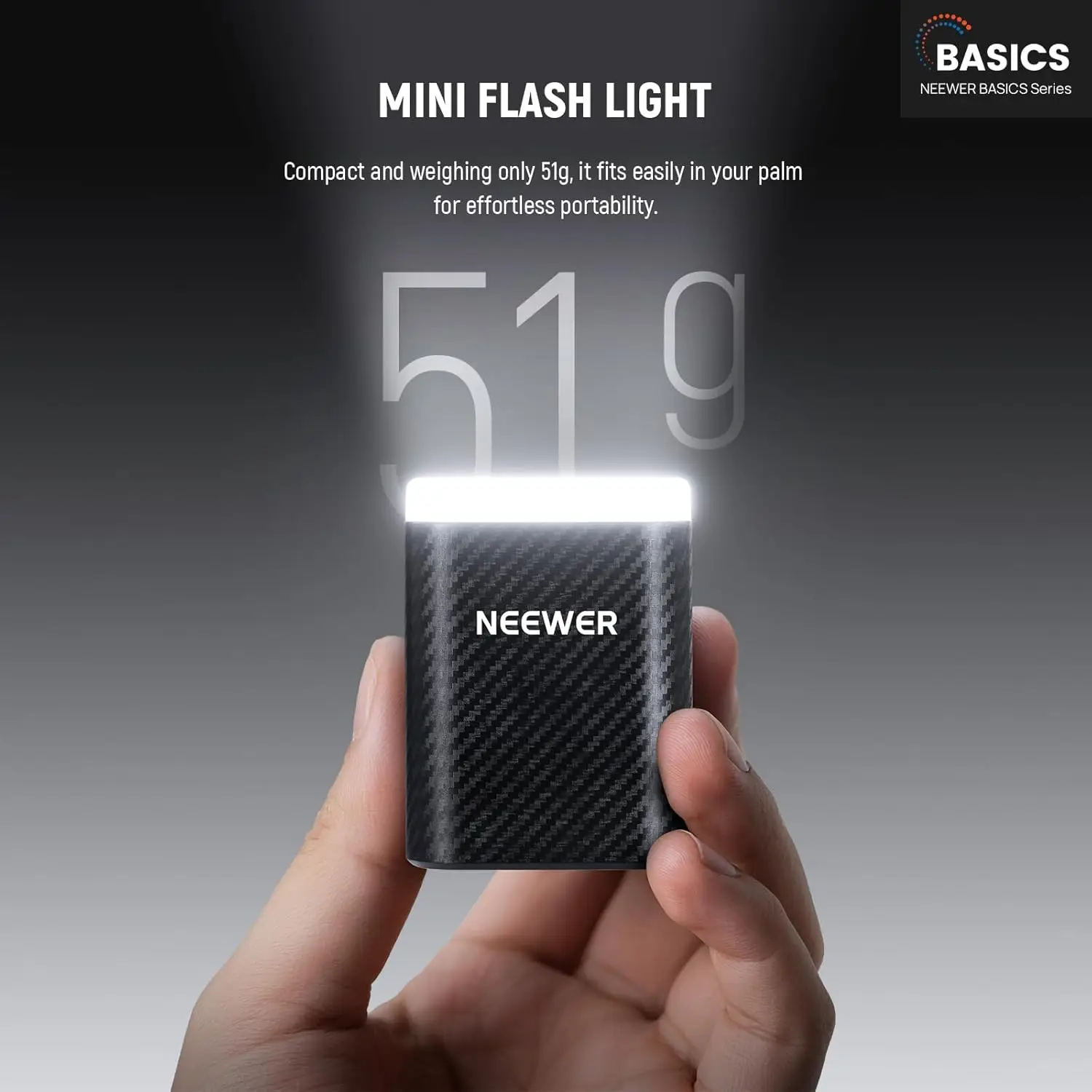 NEEWER BASICS Mini Camera Flash with LED Video Fill Light for Canon Fujifilm Sony Nikon DSLR Standard Hot Shoe Cameras  ﻿