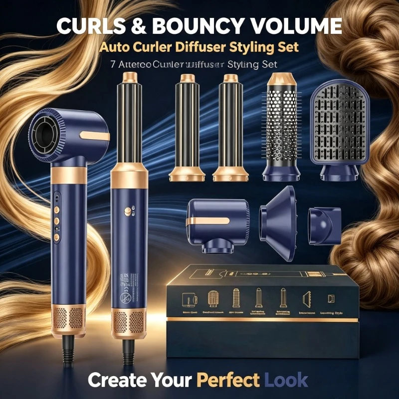 Autocurling Multifunction Hair Styler, Brushless Blowdry Brush Suitable For Overnighttrip Fast Hair Making