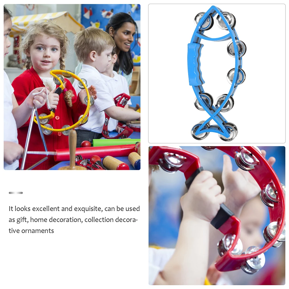 4 Uds. Instrumento Musical de anillo de mano para niños, juguete de percusión para bebés, pandereta portátil para niños puesta en escena