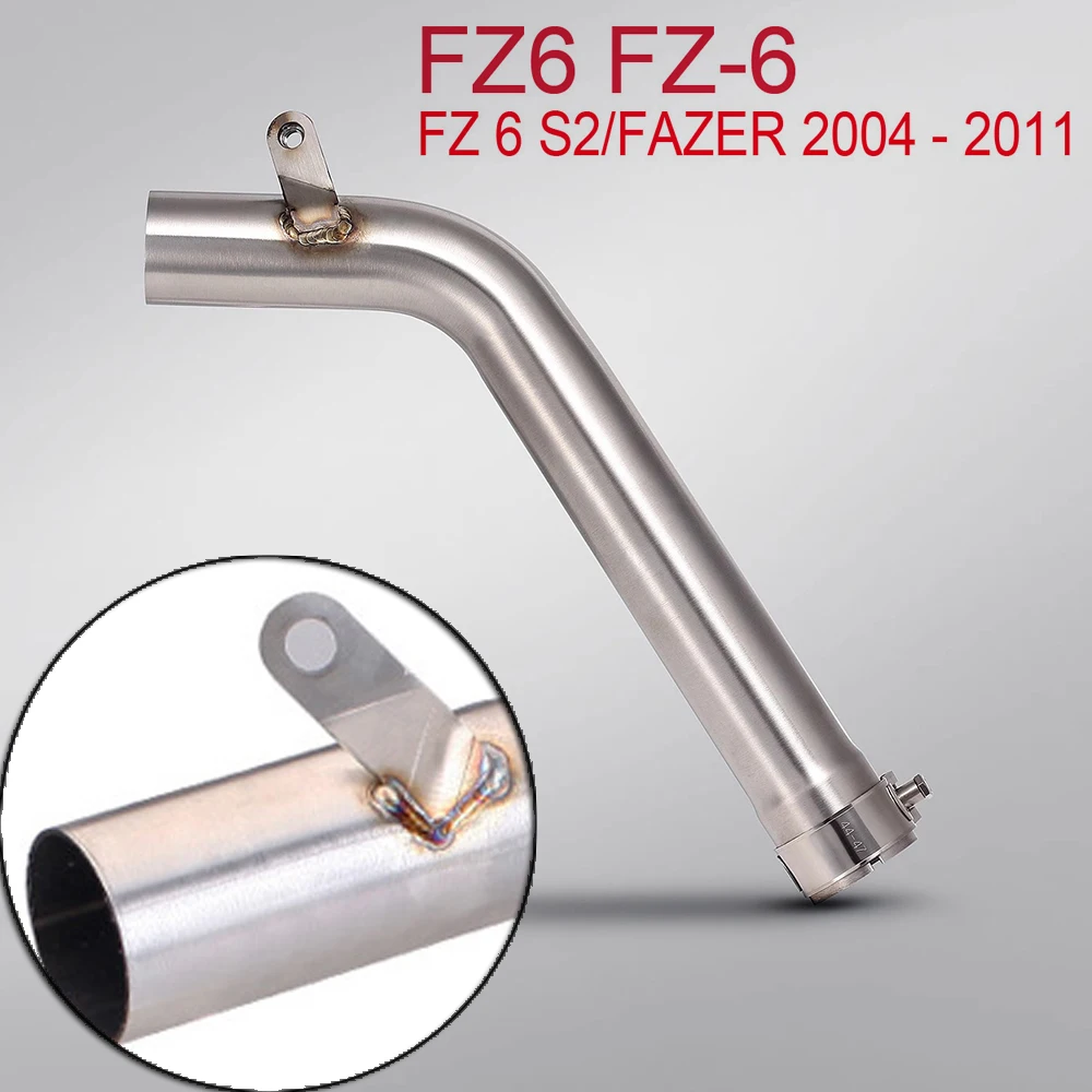 

Мотоцифилетные UitIZI Escape Midden Link Pijp Uitestv Buis Rvs для Voor Yamaha FZ6 FZ6N FZ6S 2004 2005 2006 2010 2011