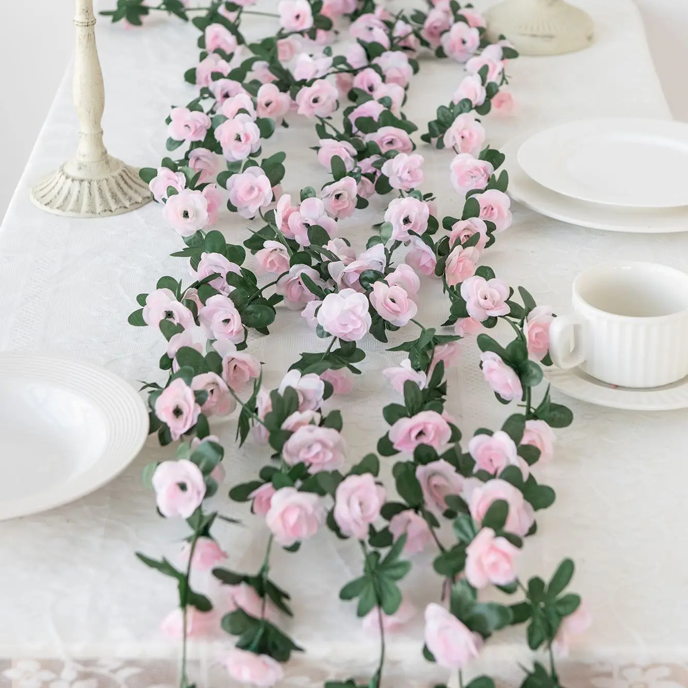 Artificial Flower Rose Garland Wedding Festival Home Room Table Outdoor Wall Room Decoration Garden Diy High Quality Gifts Party view 4