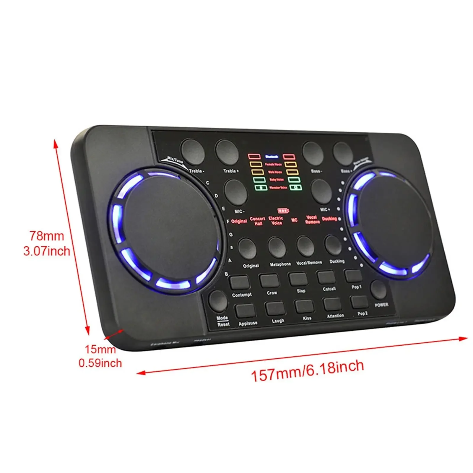 V300 Pro Bluetooth-compatible Sound Card Audio Interface Mixer DJ Digital Effect Noise Reduction Console USB Record For Singing