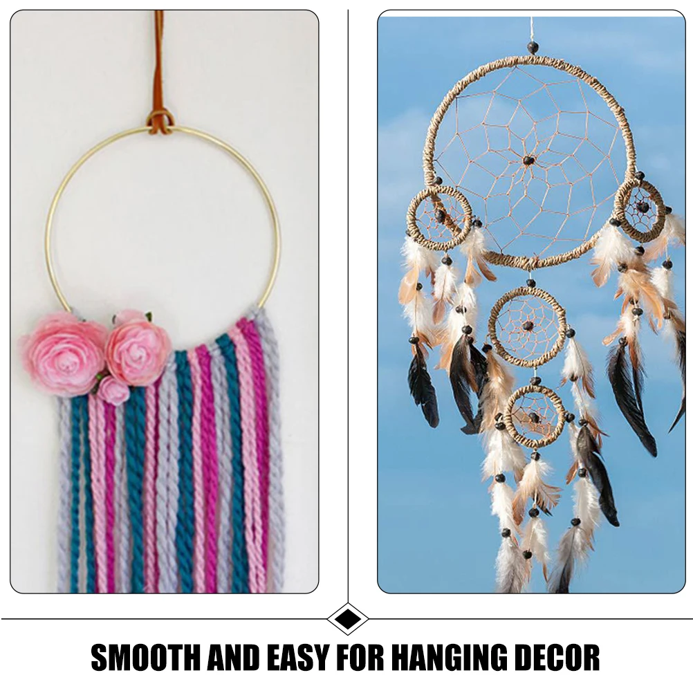 

Wedding Decorations Dream Catcher Material Framed Iron Hoop Ring Golden Metal Wreath Rings