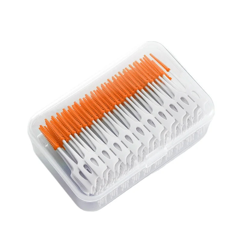 200 Pcs/box Silicone Interdental Brush Super Soft Dental Cleaning Brushes Teeth Cleaner Dental Floss Toothpicks Oral Care Tools