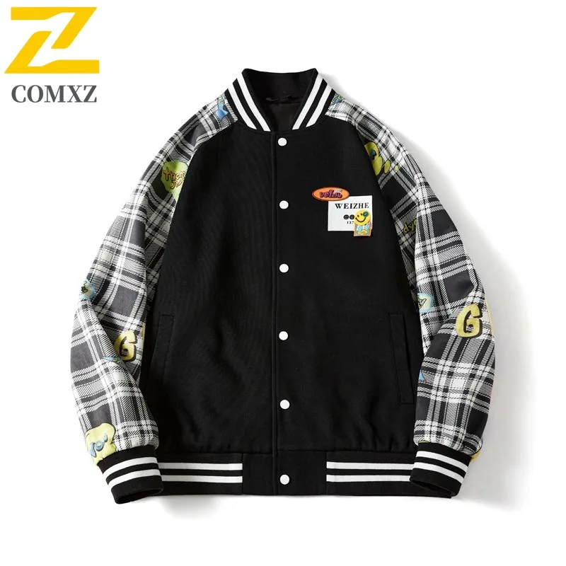 ​​COMXZ 2025 Men Fashion Baseball Jacket Hip Hop Style Breathable Coat Urban Trendy Comfortable Leisure Streetwear Jackets ​​
