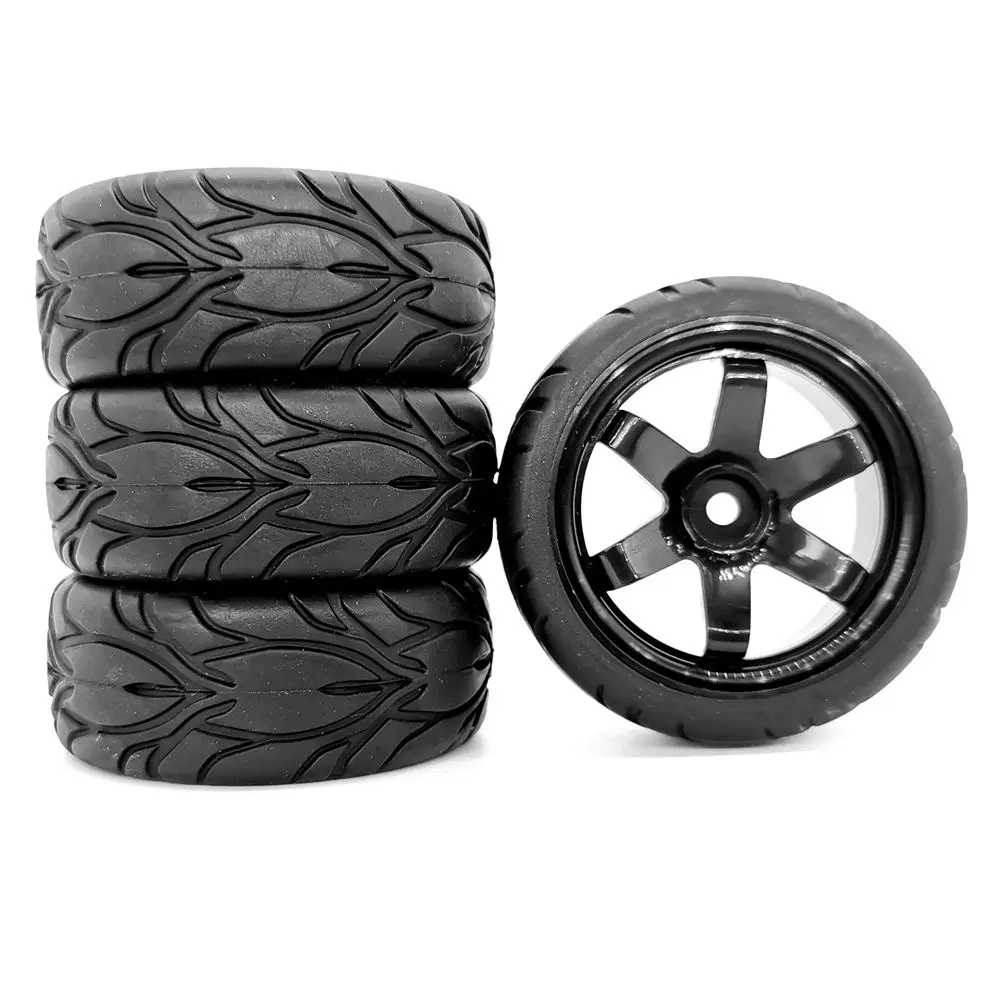 1/10 RC Racing Car Tires On Road Tyre Wheel for Tamiya TT01 TT02 XV01 TA06 PTG-2 HPI WR8 HSP /10 Car Upgrades Parts Offset:6mm