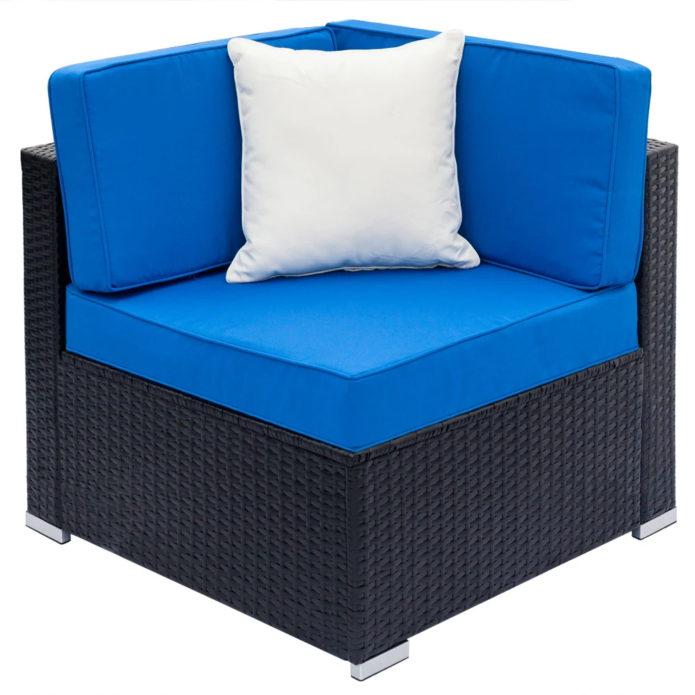 Three Style Single Corner Sofa High Quality PE Rattan Steel Frame Vertical Cotton Outdoor Furniture