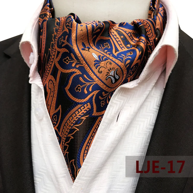 Ascot Tie Mens Paisley Jacquard Cravat Neck Scarf British Style Suit Shirt Accessori For Men Necktie Trendy Business Ascot Scarf