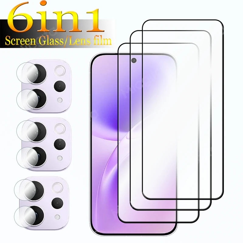 Полный клей для VIVO S50, защитная пленка для экрана 9H, передняя стеклянная пленка против царапин + мягкая оптоволоконная пленка для линз