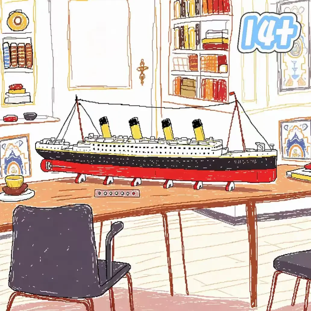 Diy Popular classic luxury cruise ship model kit with 9090 pieces, fun home decoration and creative holiday gift