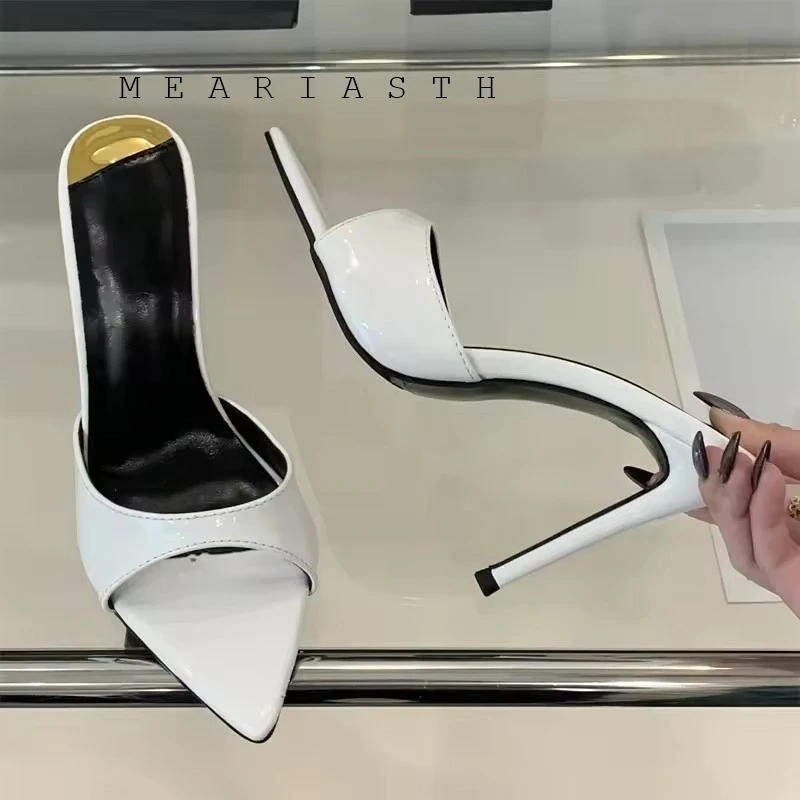 

Summer Street Style Thin high Heels Woman Slippers Sexy Pointed open Toe Stripper Wedding Slides Ladies Shoes Zapatos De Mujer