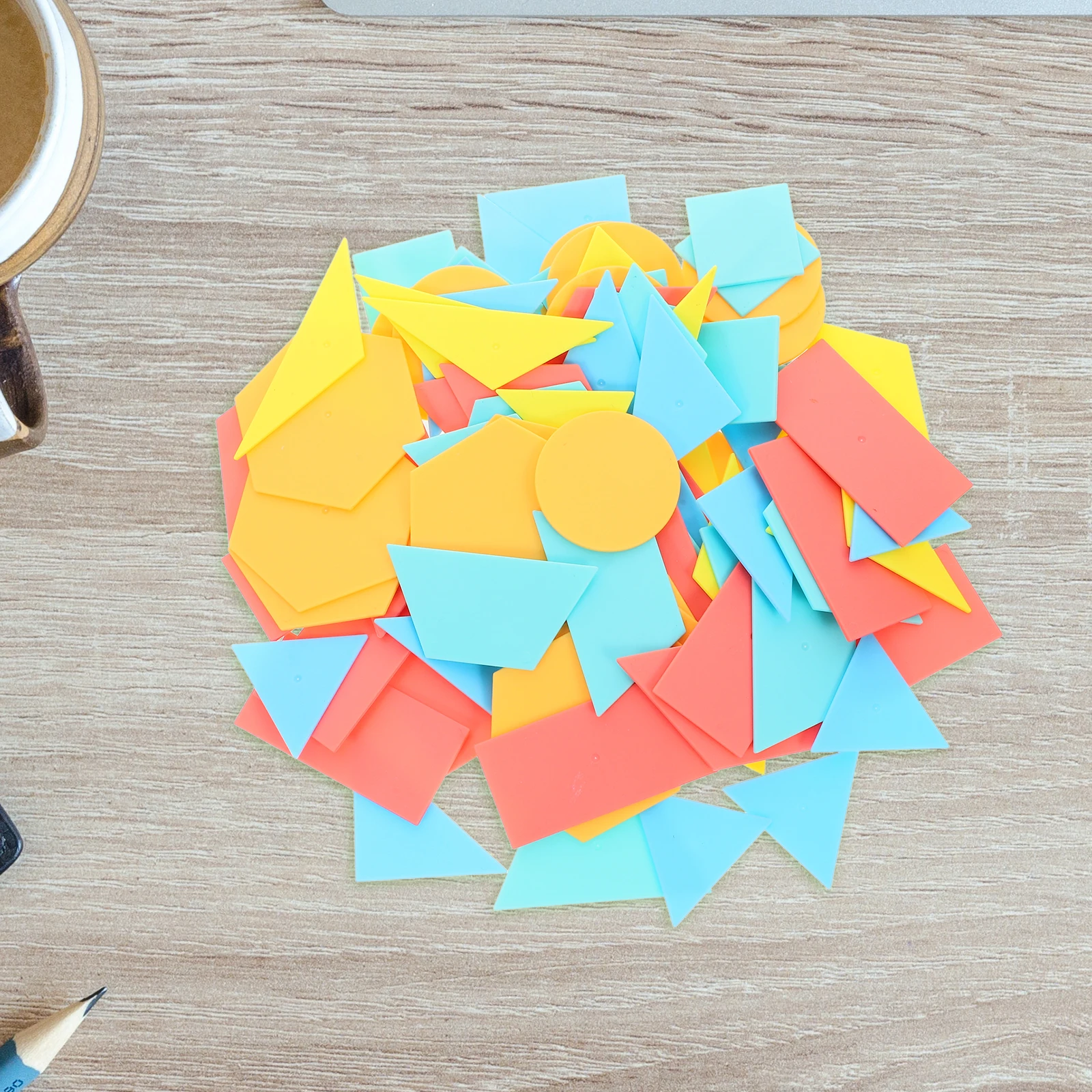 100 pezzi di forma geometrica pezzi di plastica per l'apprendimento per bambini forma cognizione puzzle impilabile gioco educativo blocchi di costruzione set