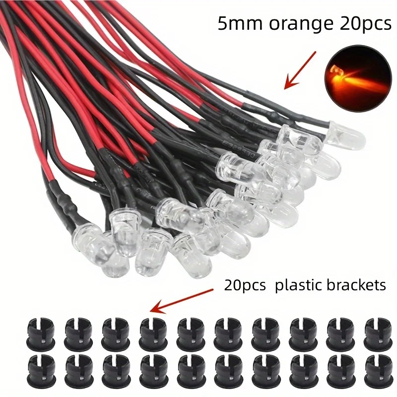 20 stks/50 stks 5 MM LED 9 V-12 V Pre-wired Micro LED LED voor Model Combinatie DIY Wit, rood, blauw, groen, geel Kit