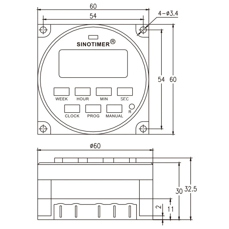 SINOTIMER TM618SH-1 1 Second Weekly Programmable Digital Timer Automatically Turn on Off Microcomputer Time Relay 110V