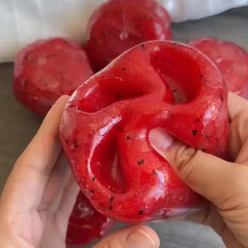 【M】Handmade Watermelon Slushy Toy Soft Slow Rebound Stress Relief Squeeze Toy Realistic Fruit Simulation Model Adult Gift