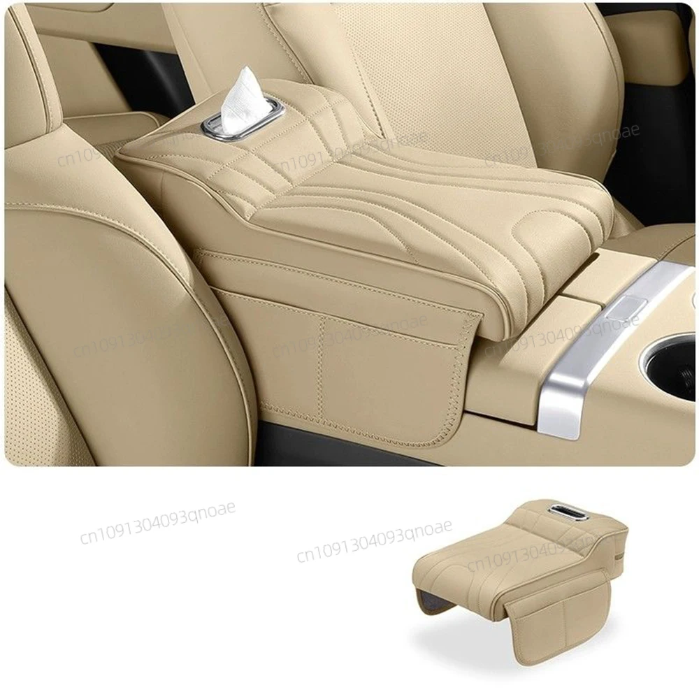 

For BYD Equation Leopard 5 2023 2024 2025 Car Armrest Box Height Increase Pad Leather Protective Cover Storage Bag Accessories