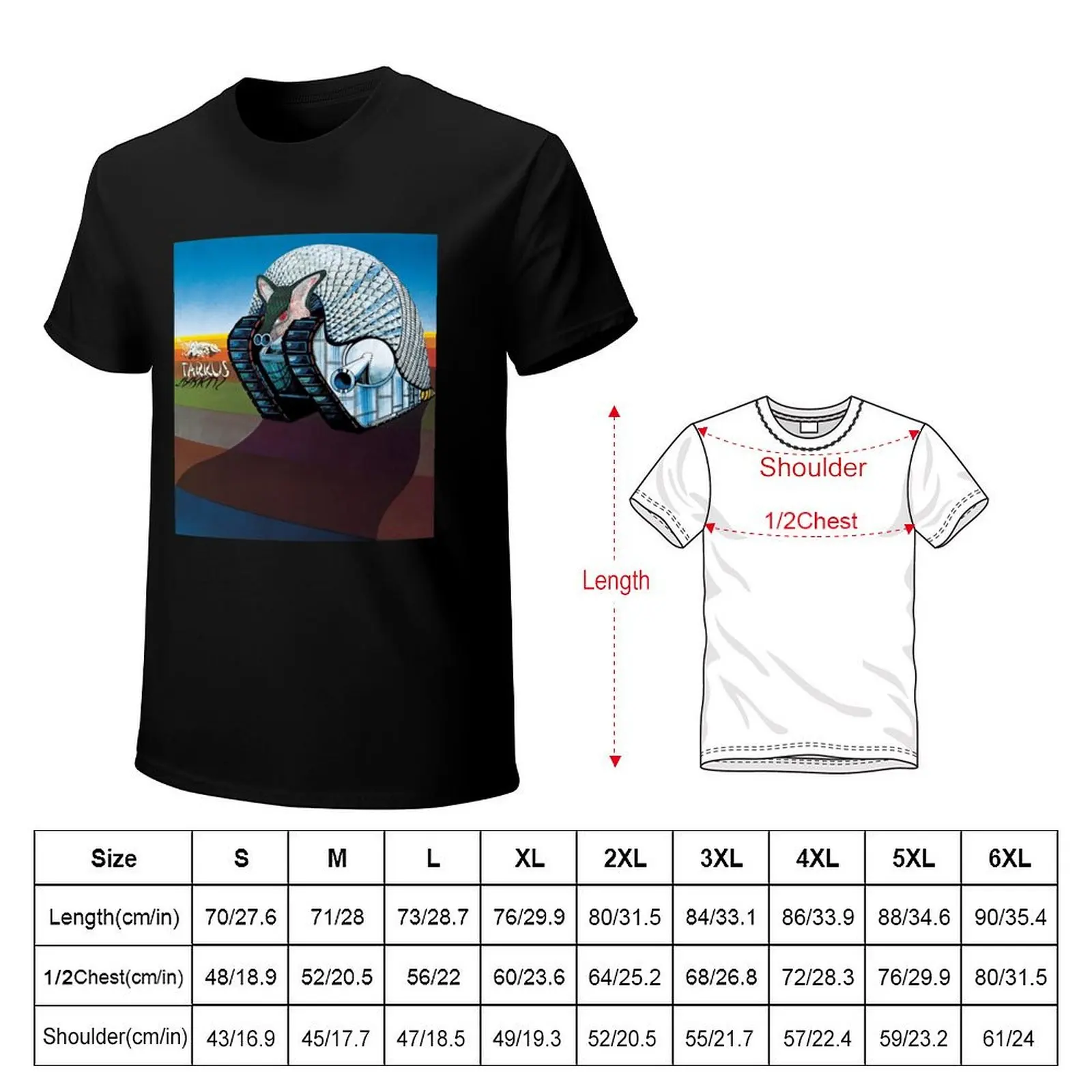 Emerson Lake and Palmer - Tarkus T-Shirt summer top kawaii clothes customizeds plain men clothings