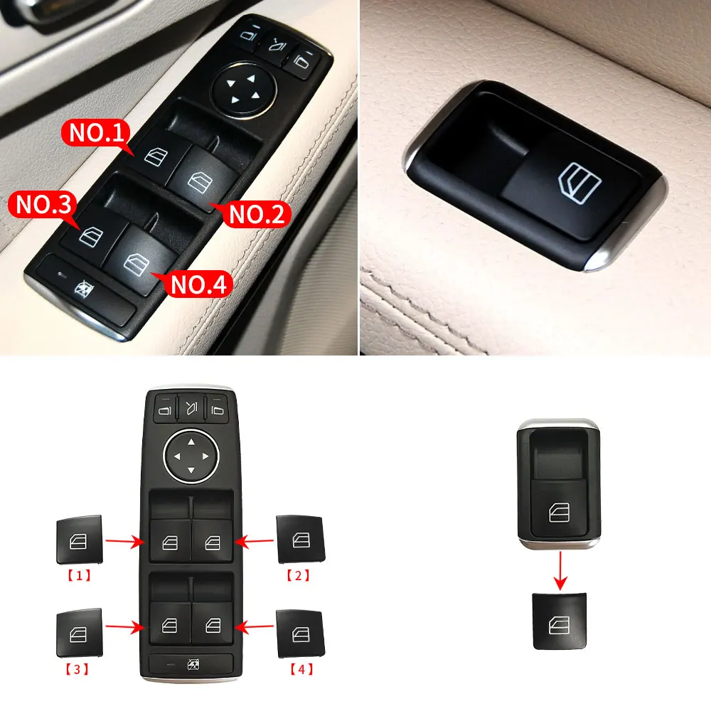 For Mercedes W212 W207 W218 Car Power Window Switch Button Cover Cap Accessory For Benz E CLS Class Coupe E200 E260 E300 CLS320