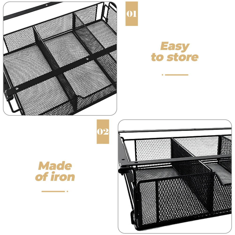 

Metal Drawer Organizer For Office Storage Foldable Mesh File Holder Iron Material Black Desk Document Folder Storage